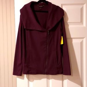 Women's Size S Plum Banana Republic Diagonal Zipper Jacket